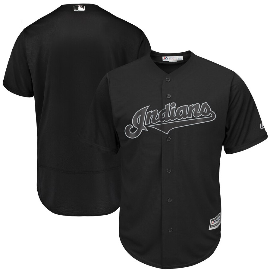 Men's Cleveland Indians ACTIVE PLAYER Custom Black MLB Stitched Jersey